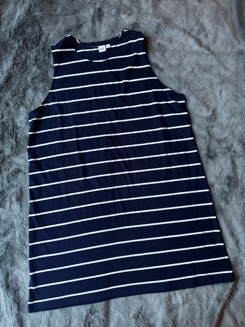 GAP Navy and White Striped Sleeveless Dress